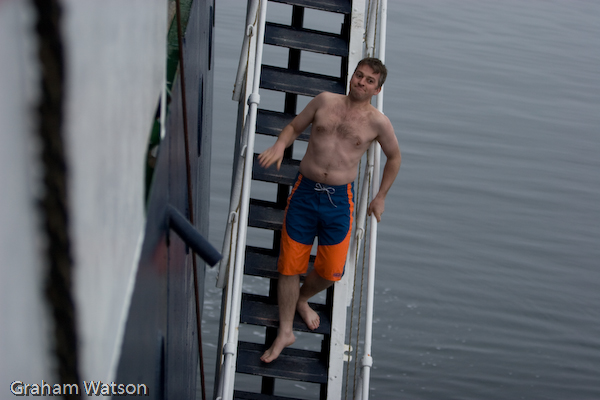 Duncan before the plunge..