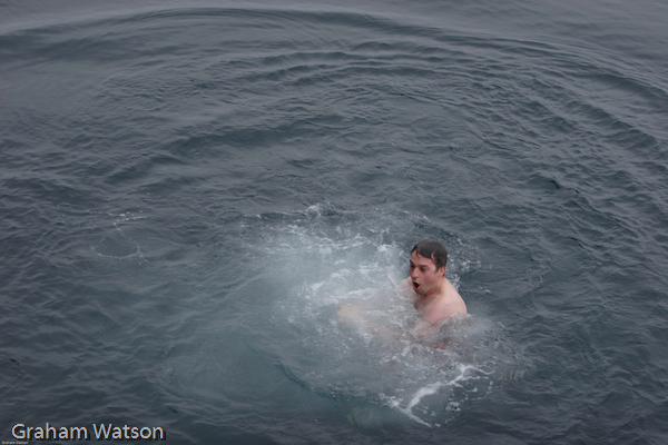 Duncan after the plunge..